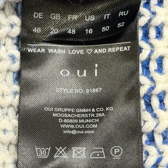 Striped Blue and Cream Women's Cardigan - Picture 8 of 12